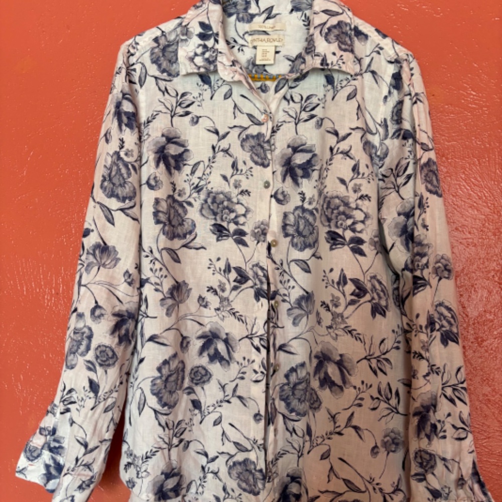 Cynthia Rowley collared linen shirt